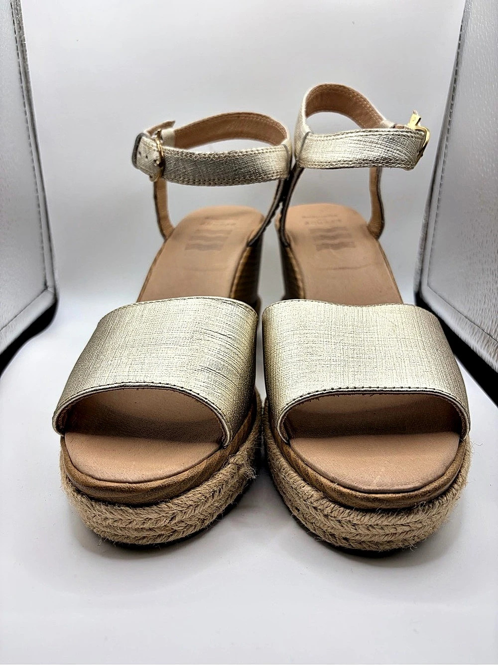 Sperry Metallic Espadrille Wedge Sandals US 9.5M